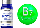 ბიოტინი <br /> ვიტამინი B7 <br /> 250 აბი / 1000 მგ